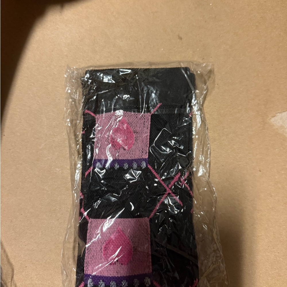 Black and Pink Patterned Compression Socks